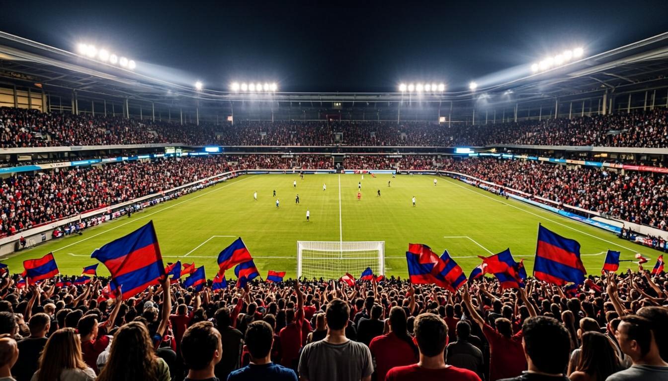 Stade de football illuminé : sport en direct 4K sur IPTV Smarters Pro France